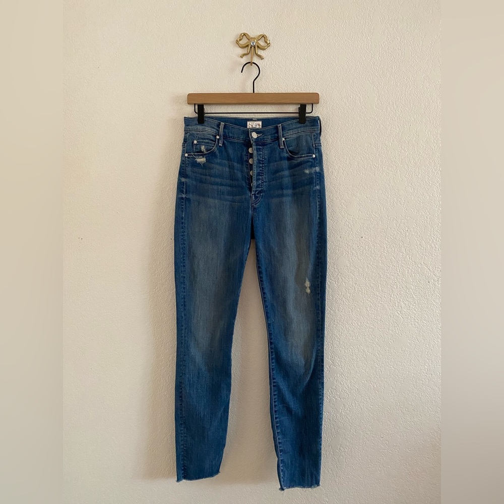 Mother The Stunner Ankle Fray in Graffiti Girl Jeans Size 26